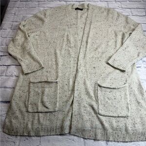 Stitch Fix Love Ellie Cream Speckled Open Cardigan. Layering. Minimalism.Size 2X